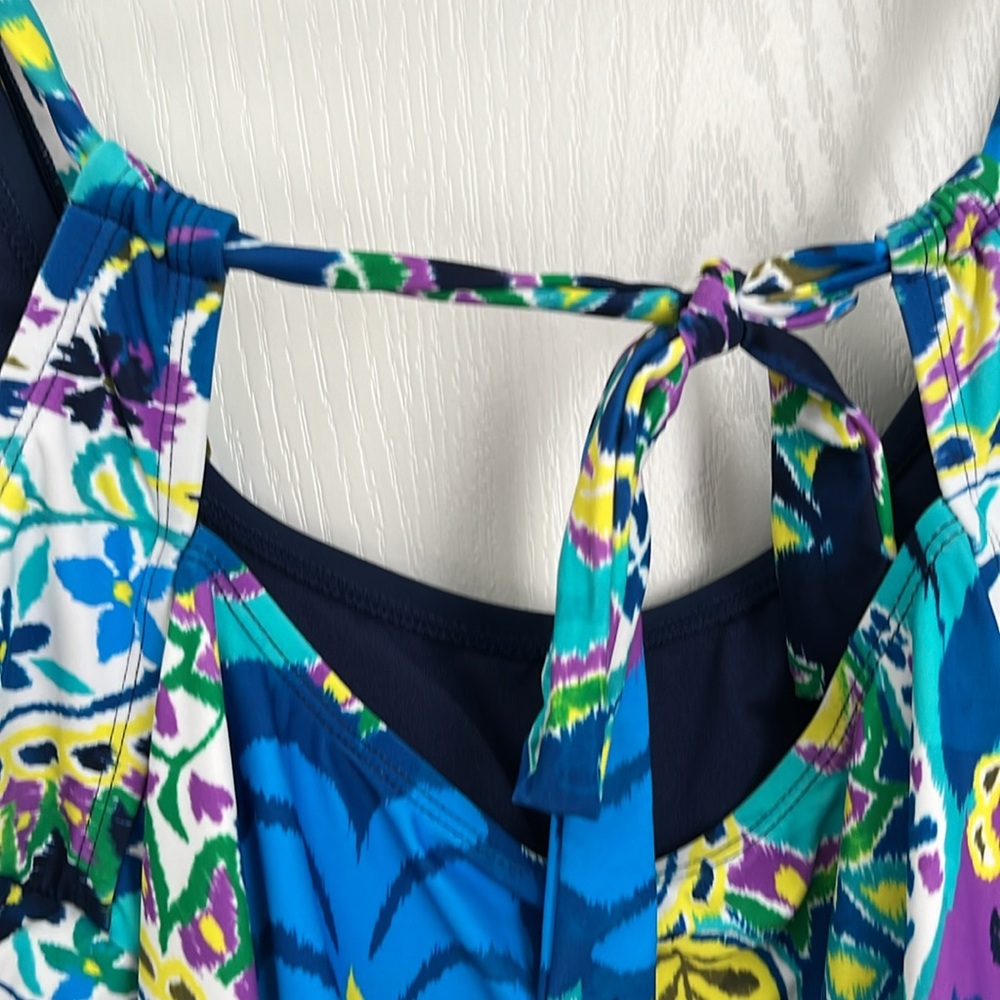 NWT! Into the Bleu tankini top. Tie back detail. 12 - Picture 8 of 10